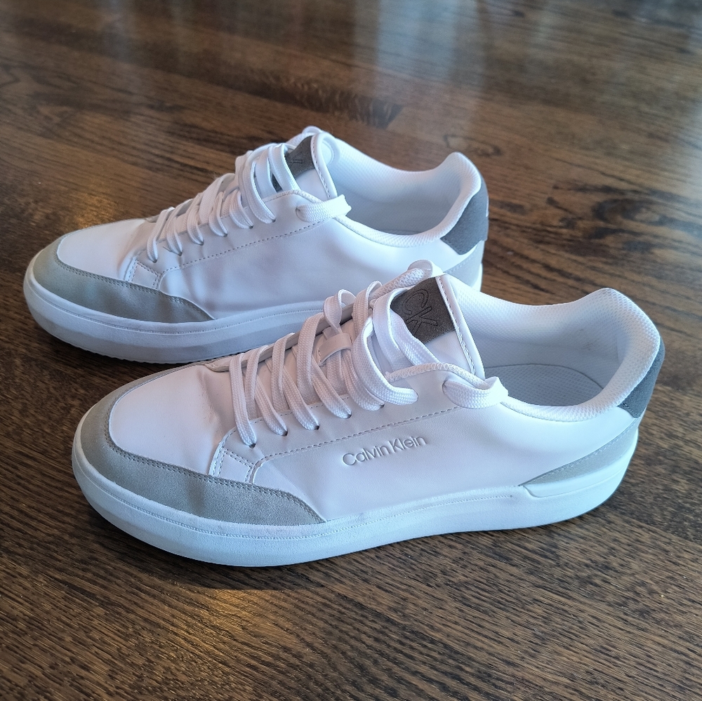 Calvin Klein Men's Blaven Sneakers Shoes White / Light Grey Size 11.5 - Picture 2 of 7